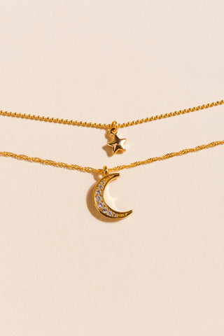 Layered Star and Moon Necklace