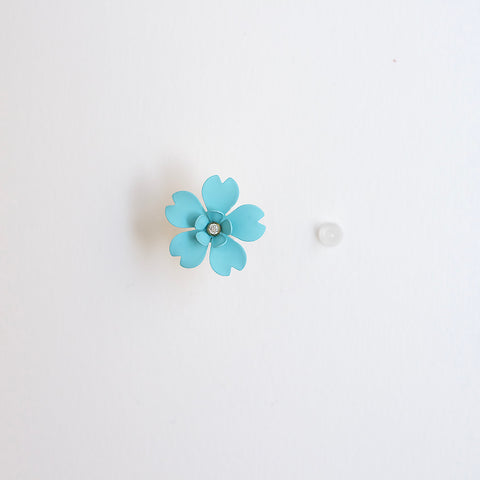 Cherry Blossom Front Back Statement Earrings - Turquoise